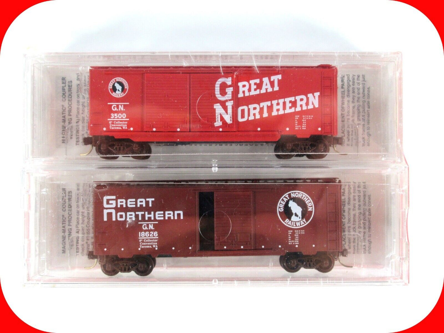 N Scale GREAT NORTHERN *Circus* Box Car 2-pack #3500, 18626 Micro Trains Special