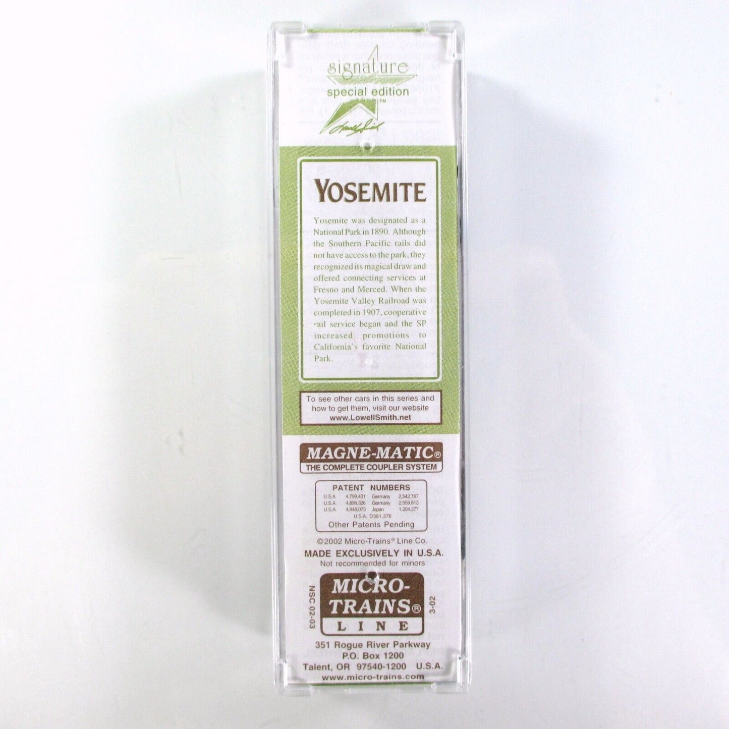 N Scale **YOSEMITE** National Park, SP 160311 -Micro Trains, Lowell Smith *RARE