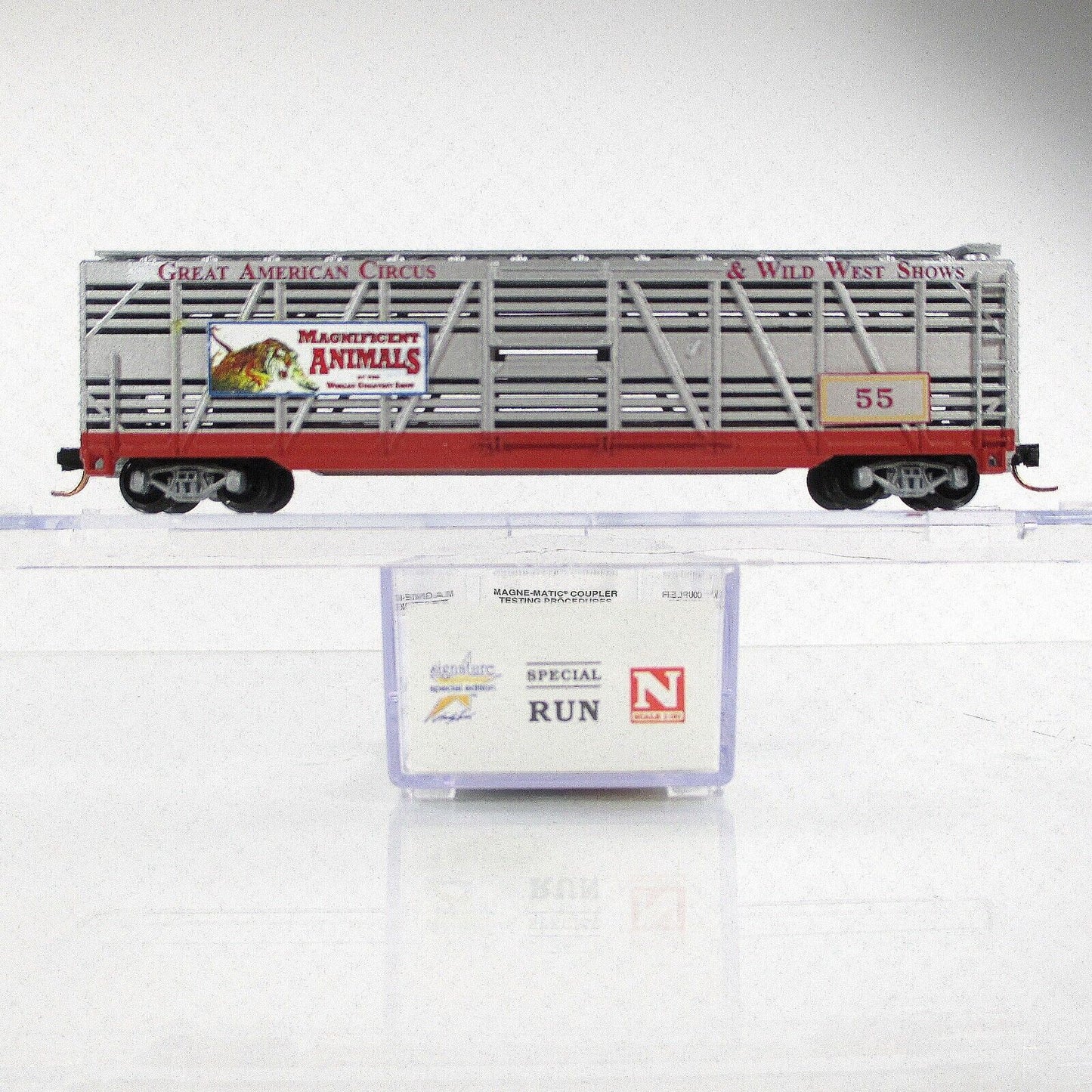 N Scale *AMERICAN CIRCUS & WILD WEST* Stock Car #55 - Atlas, Lowell Smith **RARE