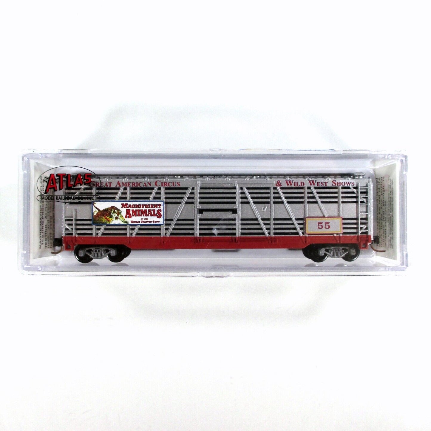 N Scale *AMERICAN CIRCUS & WILD WEST* Stock Car #55 - Atlas, Lowell Smith **RARE