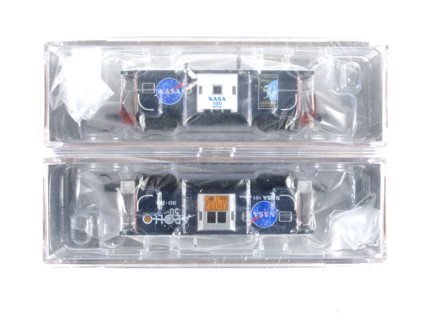 N Scale ***NASA America In Space*** Bay Window Caboose 2-Pack - Bluford ***RARE*