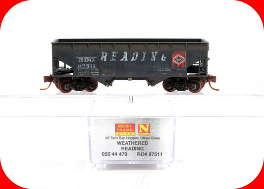 N Scale **READING** Weathered 33' Twin Bay Hopper #87511 - Micro Trains 05544470