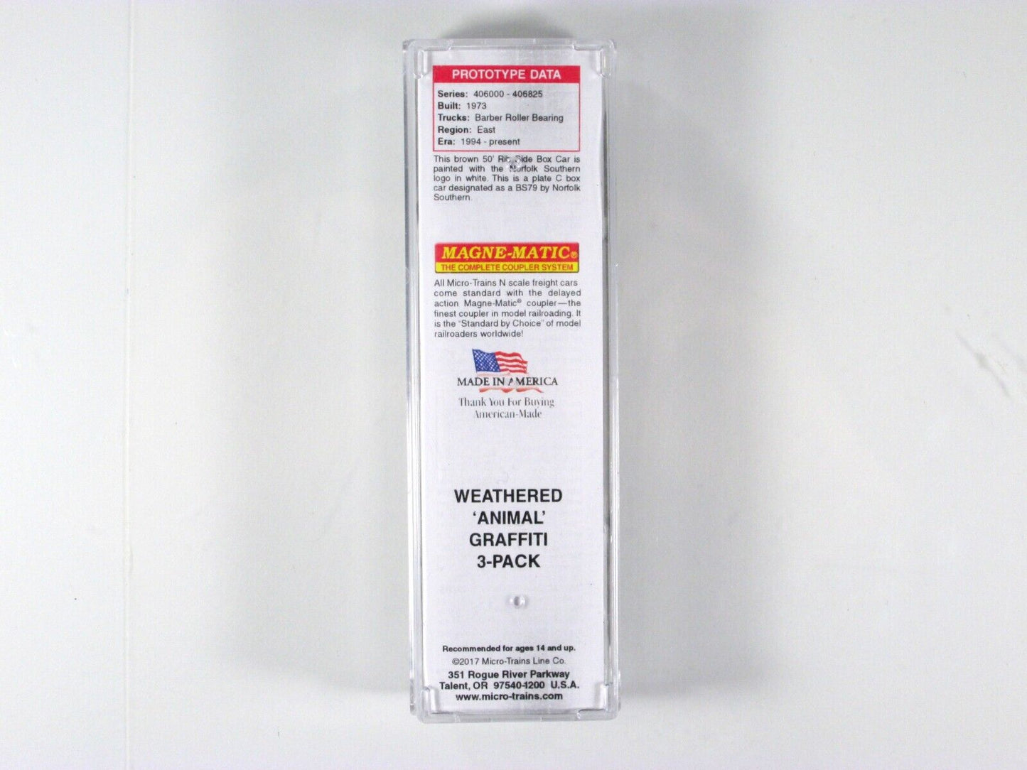 N Scale *NORFOLK SOUTHERN* Animal Graffiti Box Car -Micro Trains 02552730 *RARE