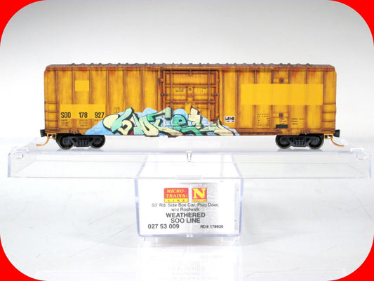 N Scale ***SOO LINE*** Weathered 50' Box Car SOO #178927 - Micro Trains 02753009