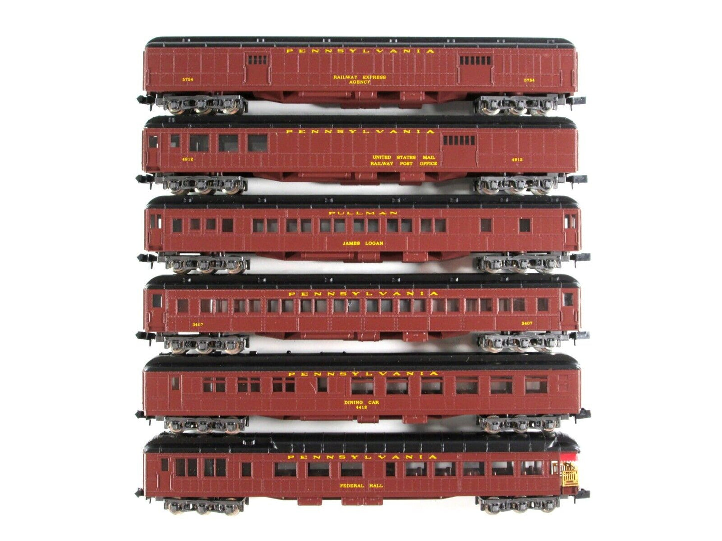 N Scale ***PENNSYLVANIA*** Heavyweight Passenger Car 6-Pack Set - Con-Cor 570002