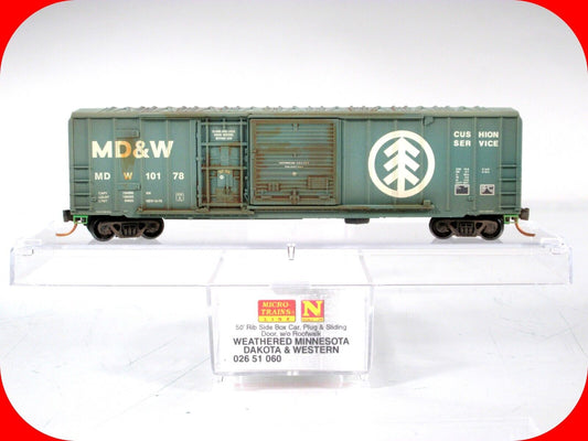 N Scale **MINNESOTA DAKOTA W.** Weathered Box Car #10178 - Micro Trains 02651060