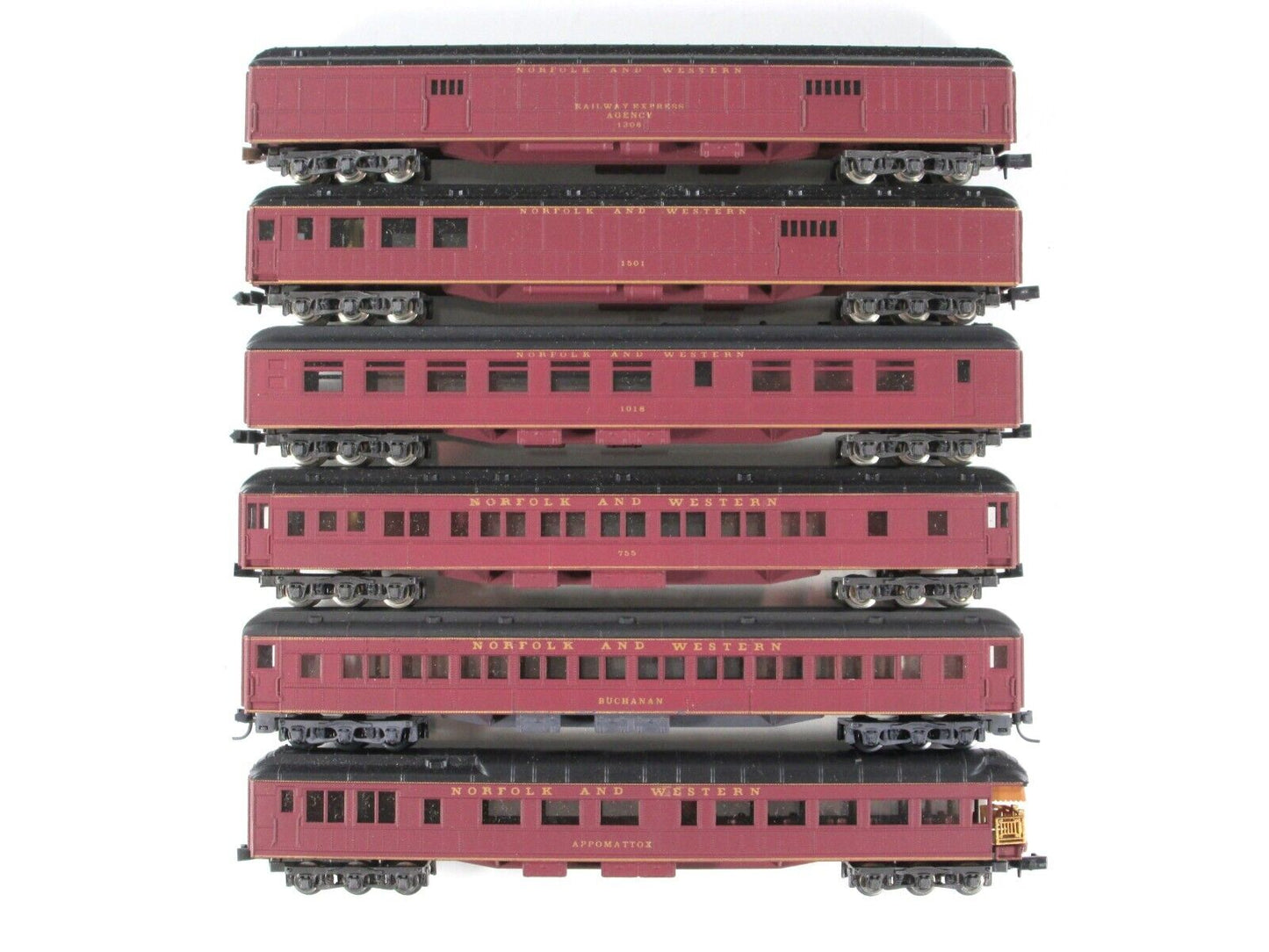 N Scale ***NORFOLK & WESTERN*** Heavyweight Passenger 6-Car Set - Con-Cor 570012