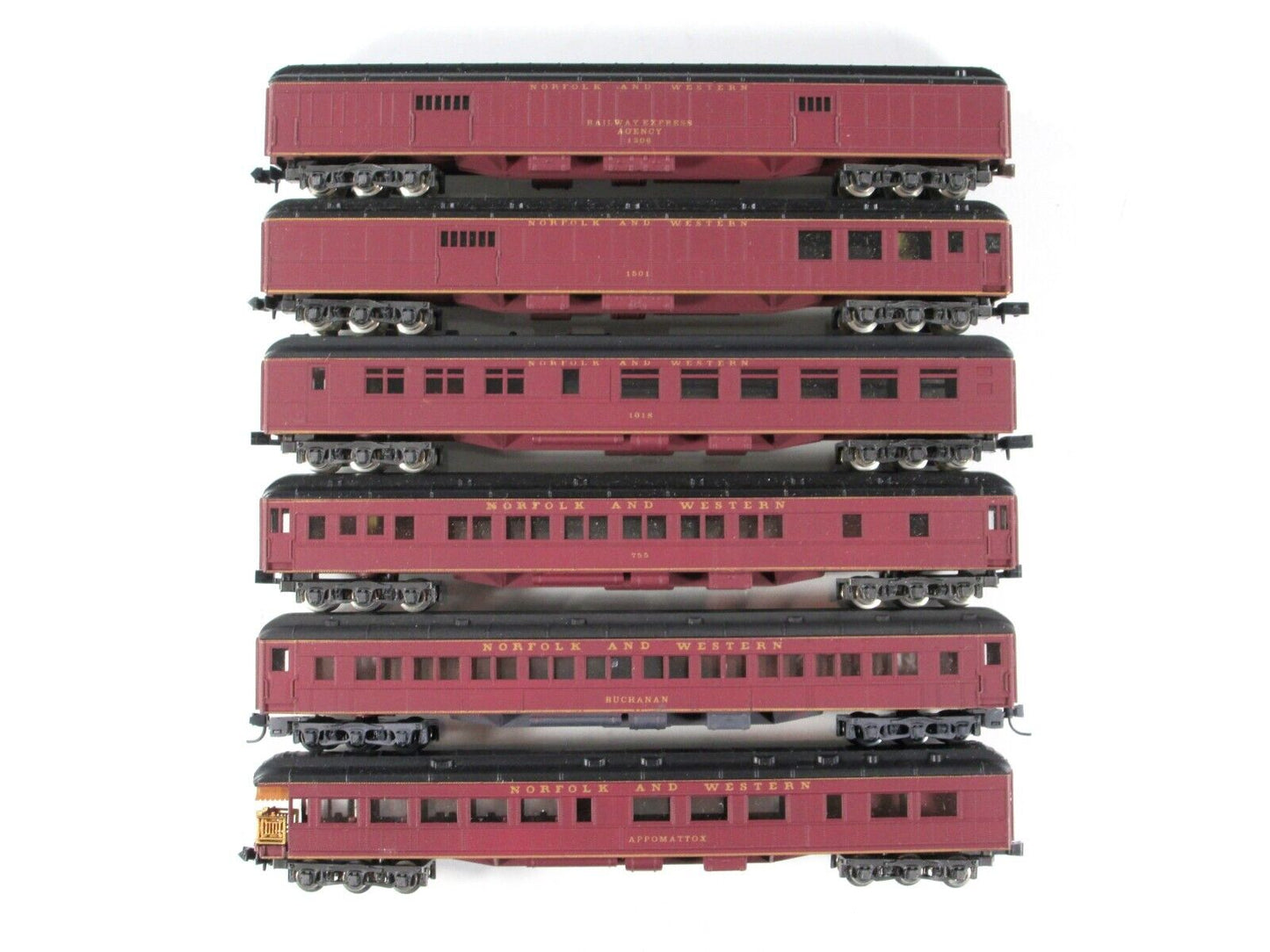 N Scale ***NORFOLK & WESTERN*** Heavyweight Passenger 6-Car Set - Con-Cor 570012