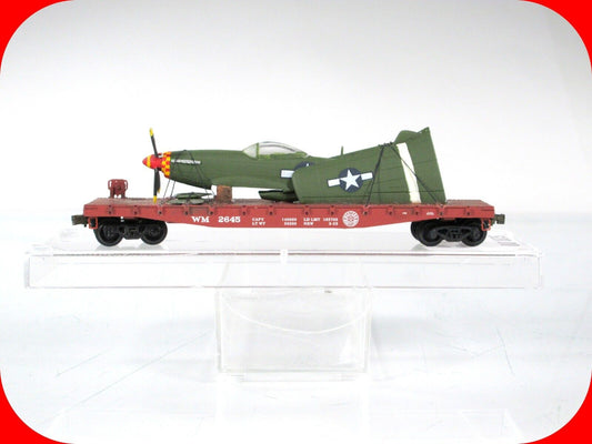 N Scale United States WWII Fighter Plane on Flat Car -Micro Trains, Knuckle Cplr