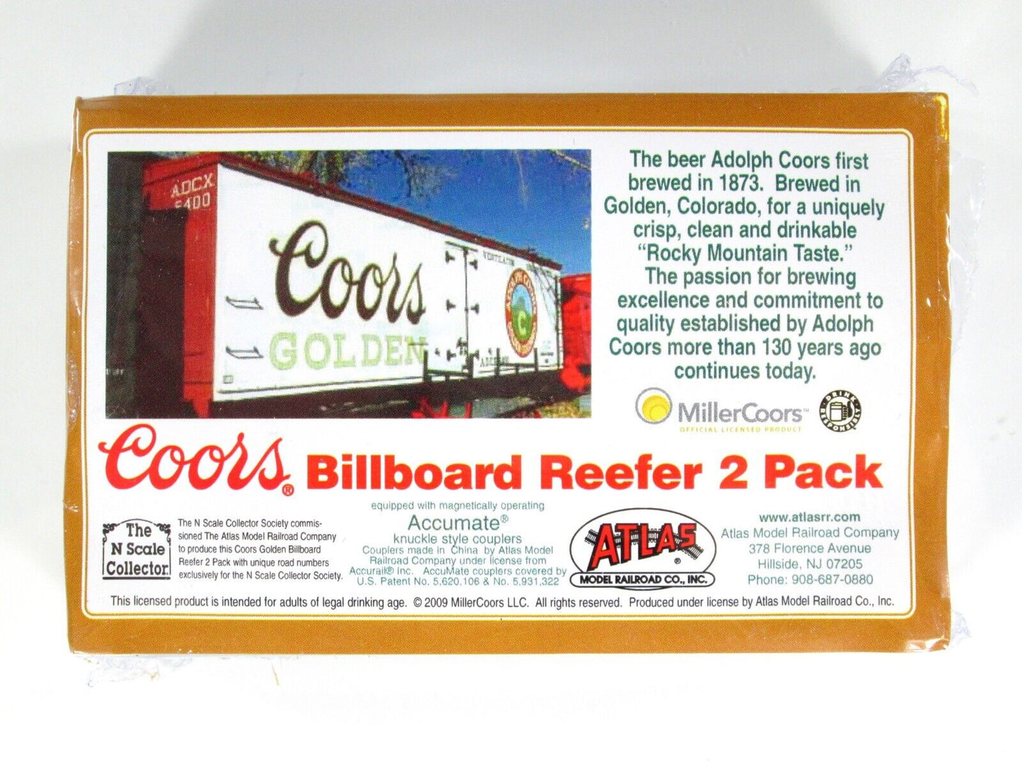 N Scale **COORS BREWING** Billboard Reefer 2-Pack -- Atlas Special NSC-ATL 09-03