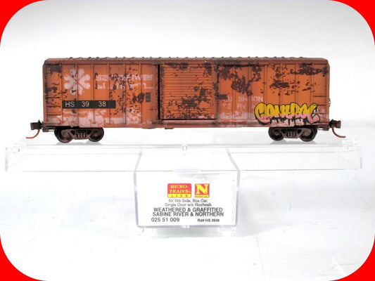 N Scale **SABINE RIVER** Weathered 50' Box Car, HS #3938 - Micro Trains 02551009