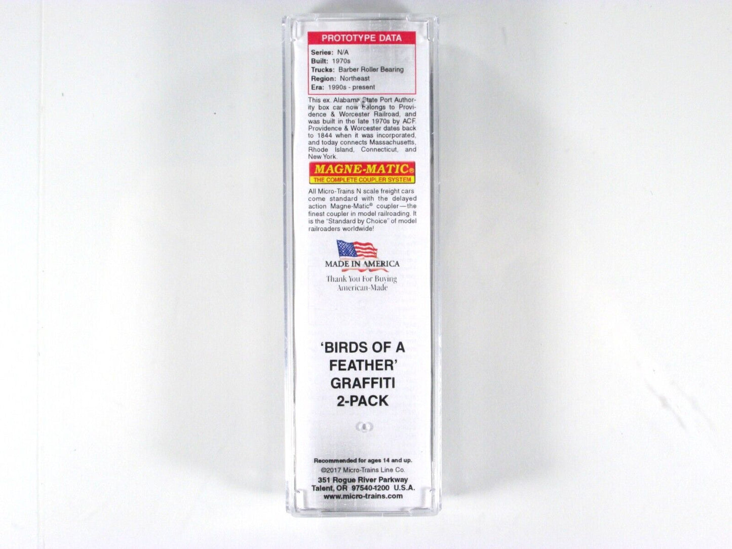 N Scale *PROVIDENCE WORCESTER, BIRDS of a FEATHER* BoxCar -Micro Trains 02552076
