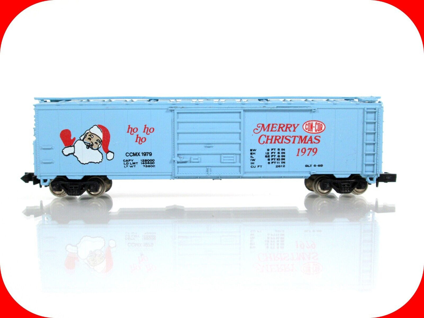 N Scale **MERRY CHRISTMAS** & Santa - Single Door 50' Box Car  -- Con-Cor 0N79XM