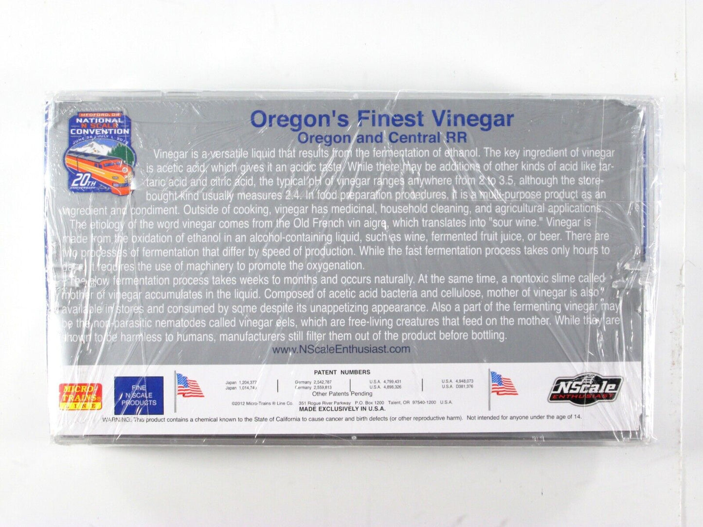 N Scale OREGON and CENTRAL **Finest Vinegar** Tank Car Set - Micro Trains **RARE