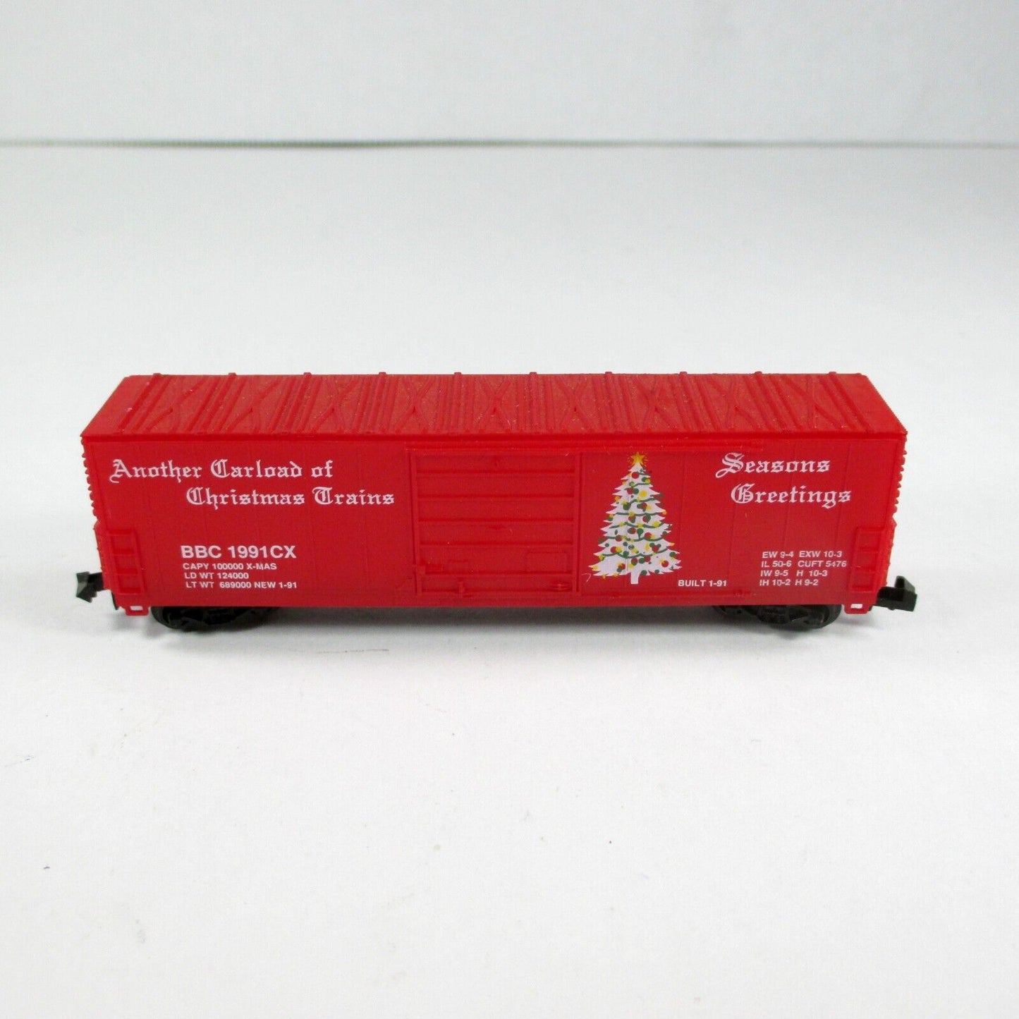 N Scale CHRISTMAS SEASON'S GREETINGS 50' Box Car --- BBC 1991 ---- Bev-Bel 10015