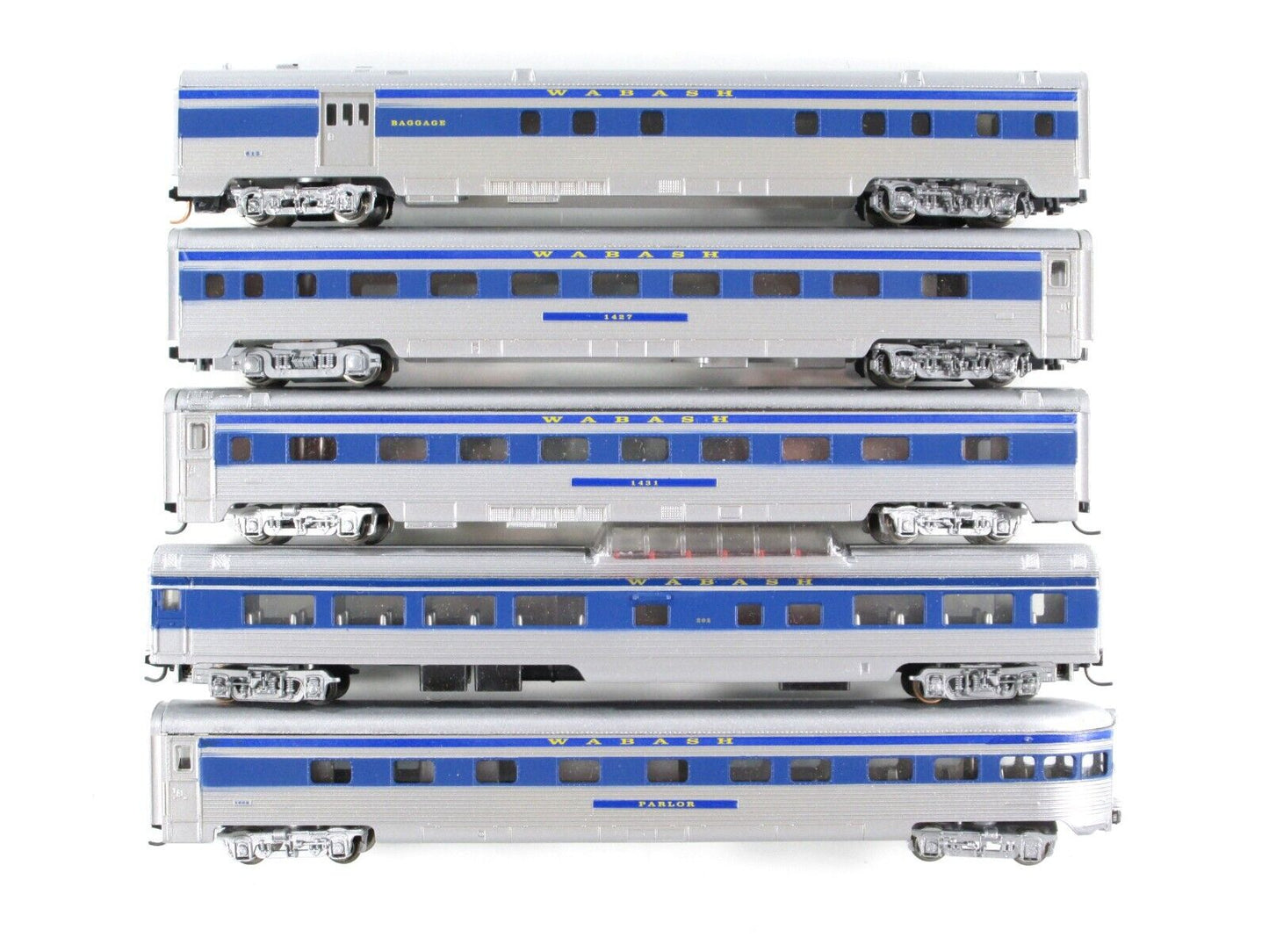 N Scale **WABASH** Lightweight Passenger 5-Car Set 2 -Con-Cor 5400121, MTL Cplrs