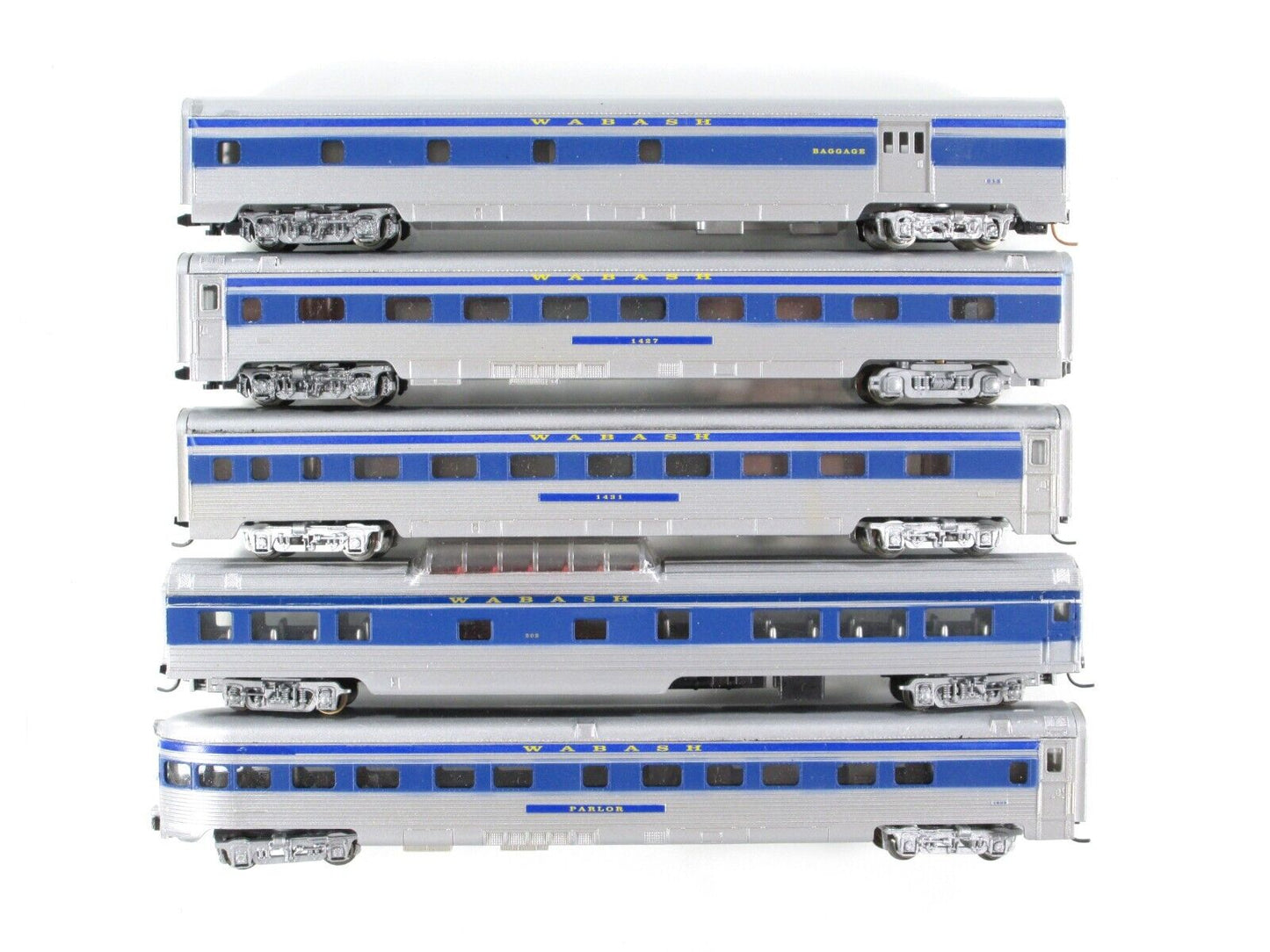 N Scale **WABASH** Lightweight Passenger 5-Car Set 2 -Con-Cor 5400121, MTL Cplrs