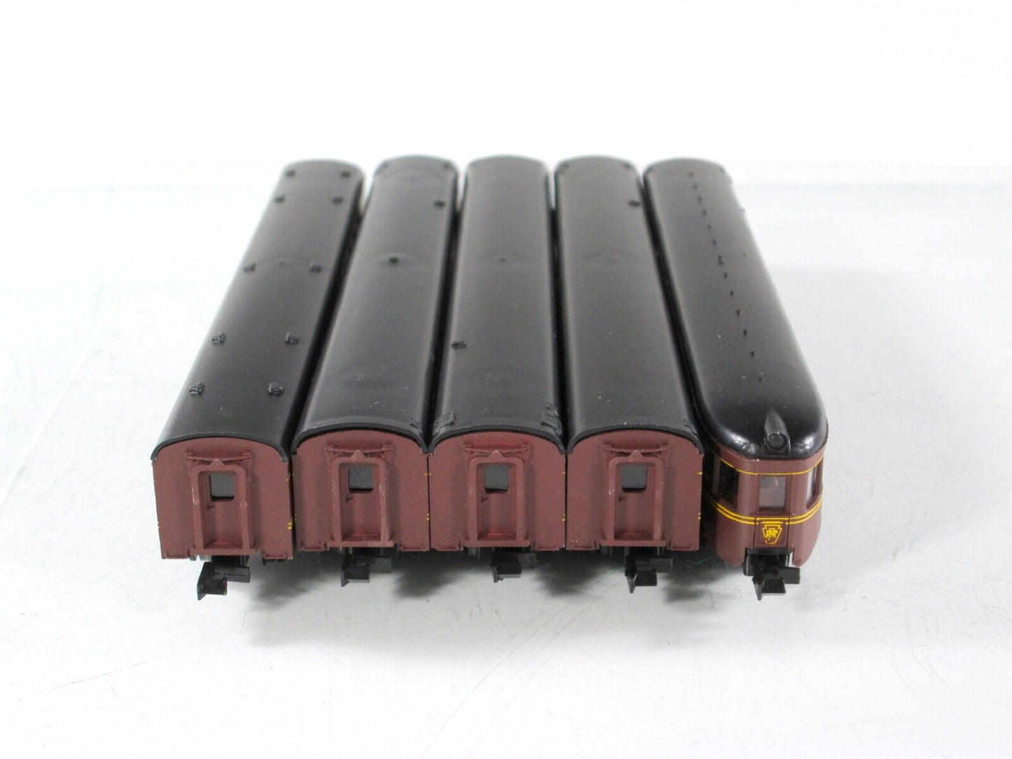 N Scale *PENNSYLVANIA* Tuscan Red Lightweight Passenger 5-Car Set - Con-Cor 4001