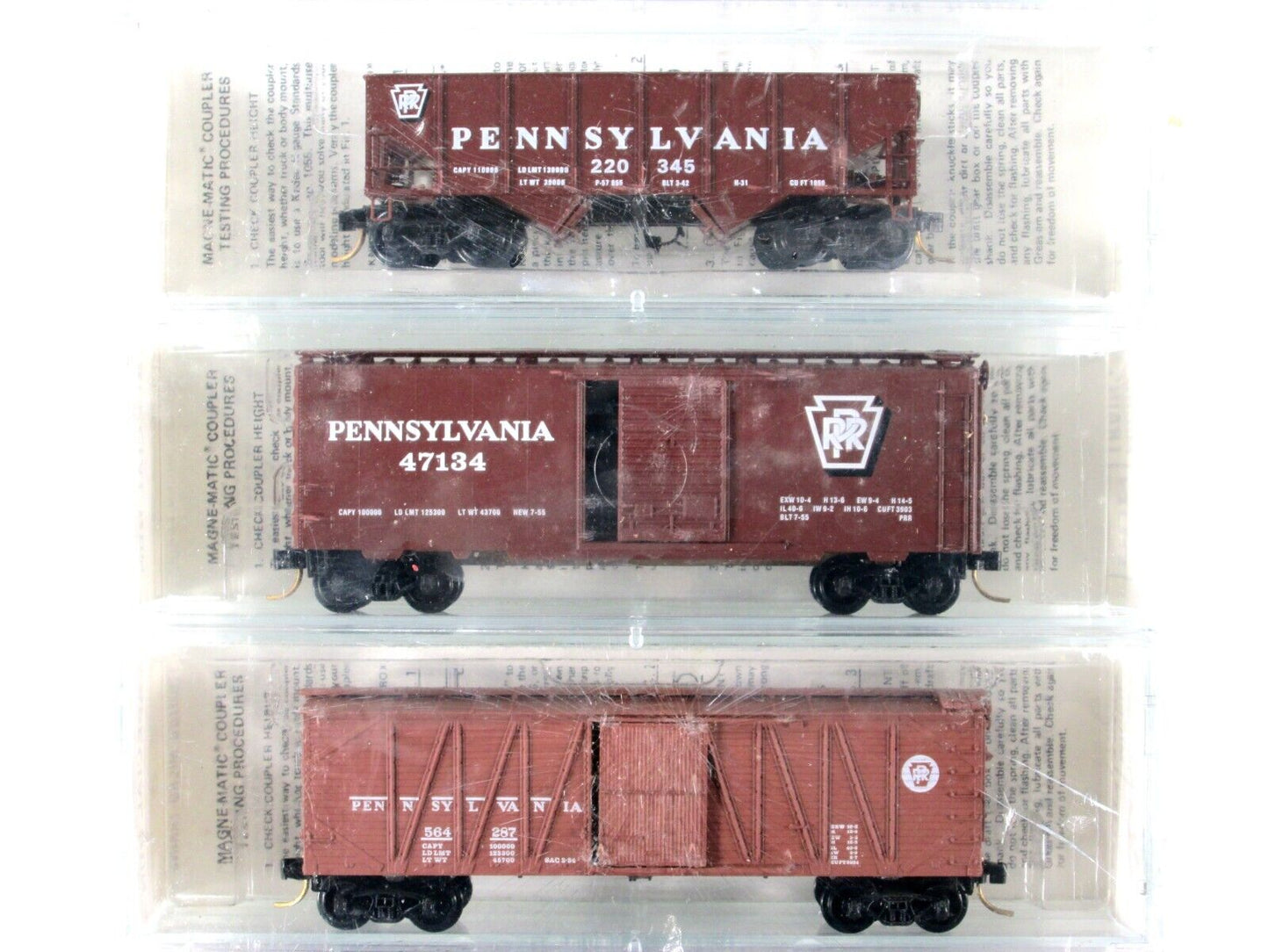 N Scale **PENNSYLVANIA** Box Car & Hopper 5-Pack -Kadee Micro Trains Special Run