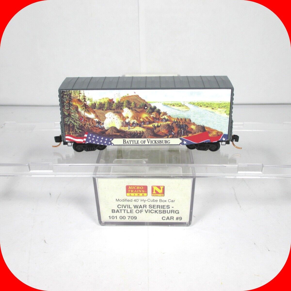 N Scale ***BATTLE of VICKSBURG*** 40' Hy-Cube Box Car -- Micro Trains 10100709