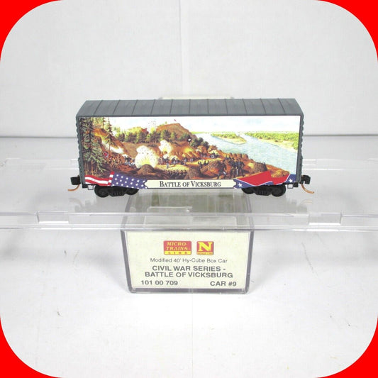 N Scale ***BATTLE of VICKSBURG*** 40' Hy-Cube Box Car -- Micro Trains 10100709
