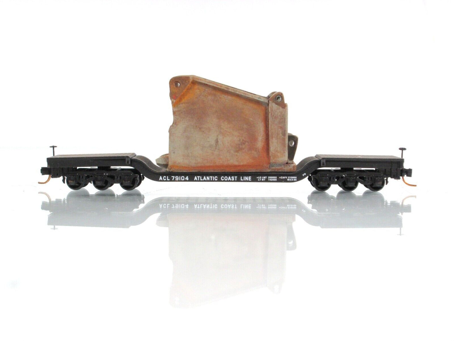 N Scale **ACL** Depressed Flat Car, Weathered Bucket Load -Micro Trains 10900260