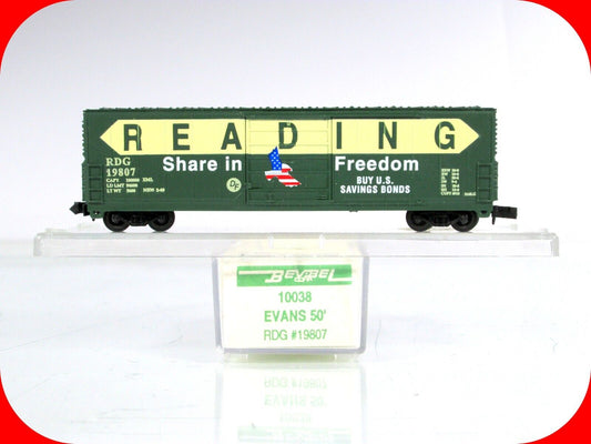 N Scale **READING**  **SHARE In FREEDOM** 50' Box Car, RDG 19807 - Bev-Bel 10038