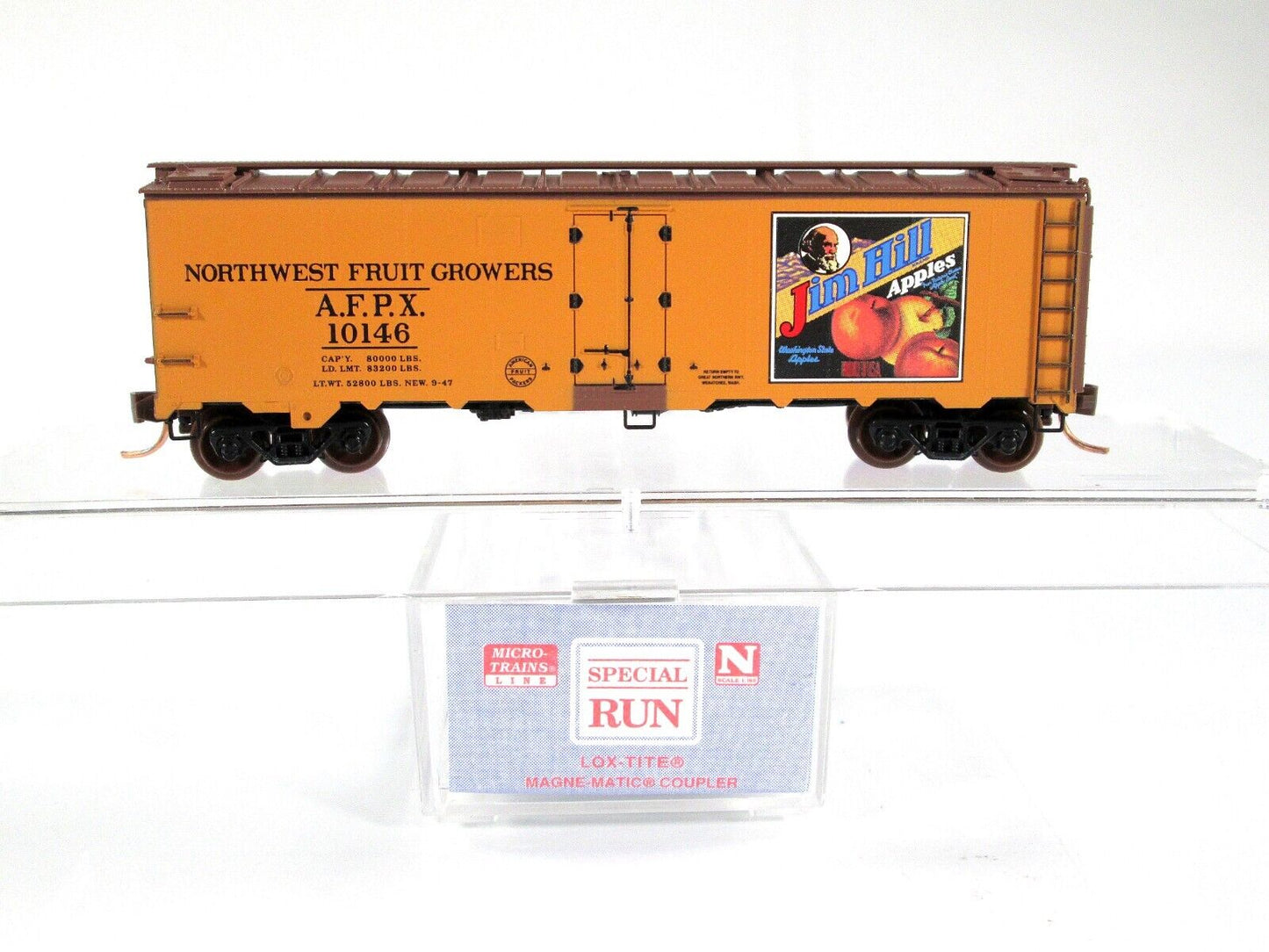 N Scale *JIM HILL APPLES* Reefer #06, AFPX #10146 -Micro Trains, Lowell Smith