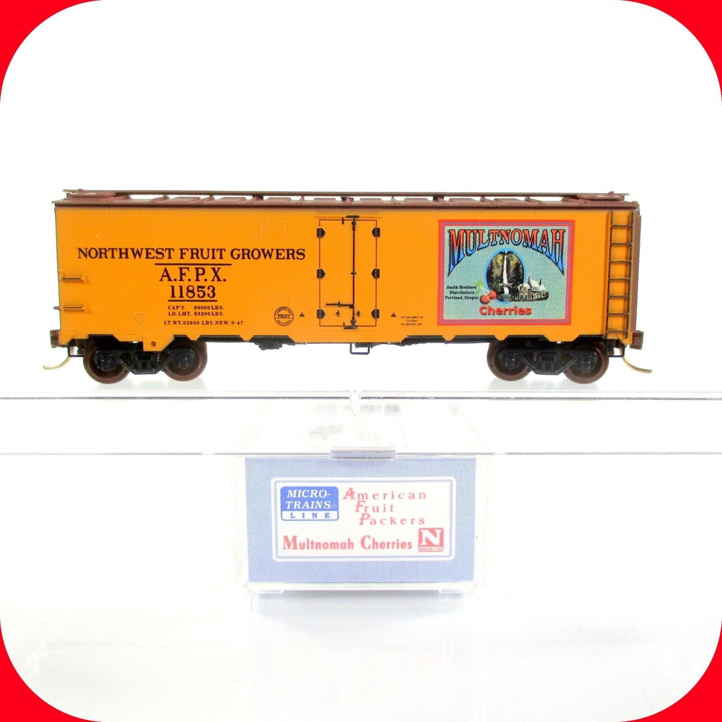 N Scale *MULTNOMAH CHERRIES* Reefer 04, AFPX 11853 - Micro Trains, Lowell Smith