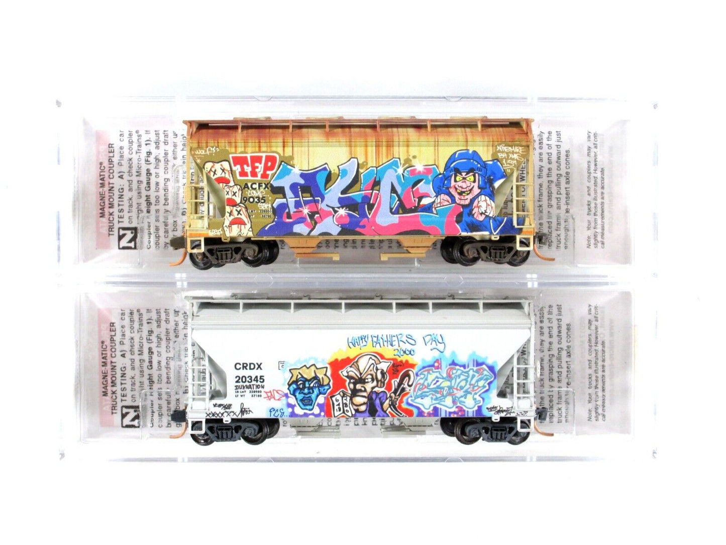 N Scale **FATHER'S DAY** Graffiti Hopper ACFX CRDX 2-Pack -Micro Trains 99305410