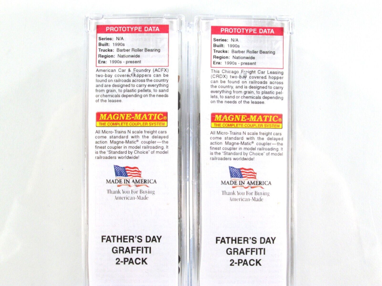 N Scale **FATHER'S DAY** Graffiti Hopper ACFX CRDX 2-Pack -Micro Trains 99305410