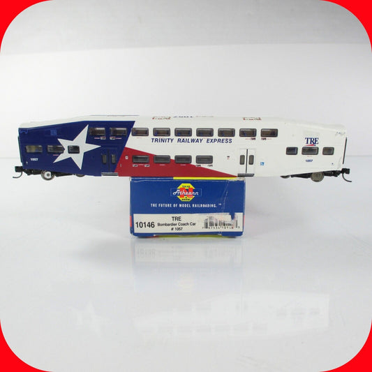 N Scale TRINITY RAILWAY EXPRESS Dallas Bombardier Coach, TRE 1057 -Athearn 10146