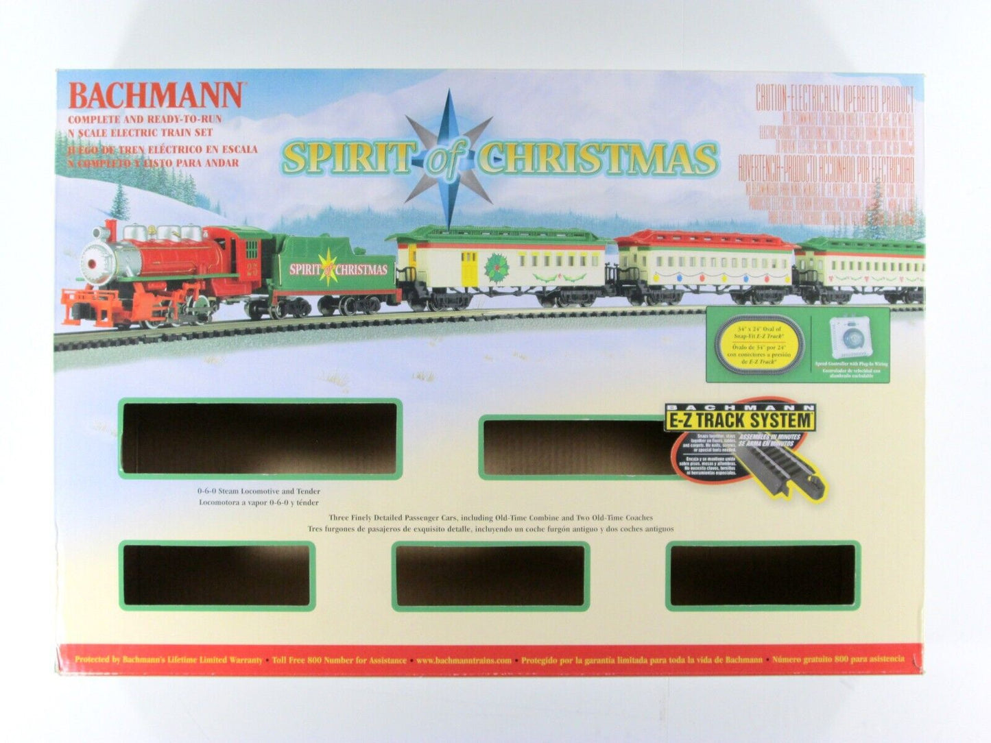 N Scale **SPIRIT of CHRISTMAS** Steam Locomotive, Passenger Set - Bachmann 24017