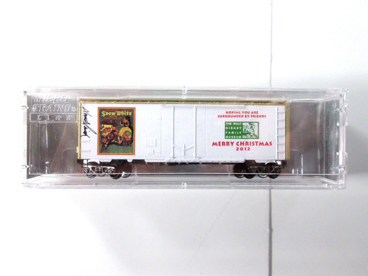 N Scale DISNEY Christmas 2012 SNOW WHITE Box Car   **SIGNED** Lowell Smith / MTL