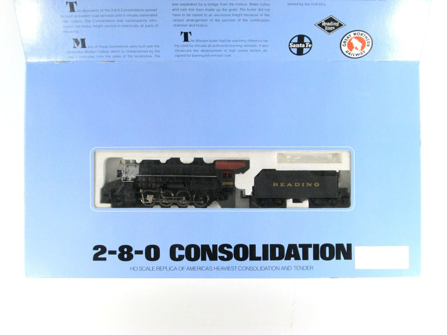 HO Scale **READING** 2-8-0 Consolidation Locomotive w/ *Smoke*  - Bachmann 53010