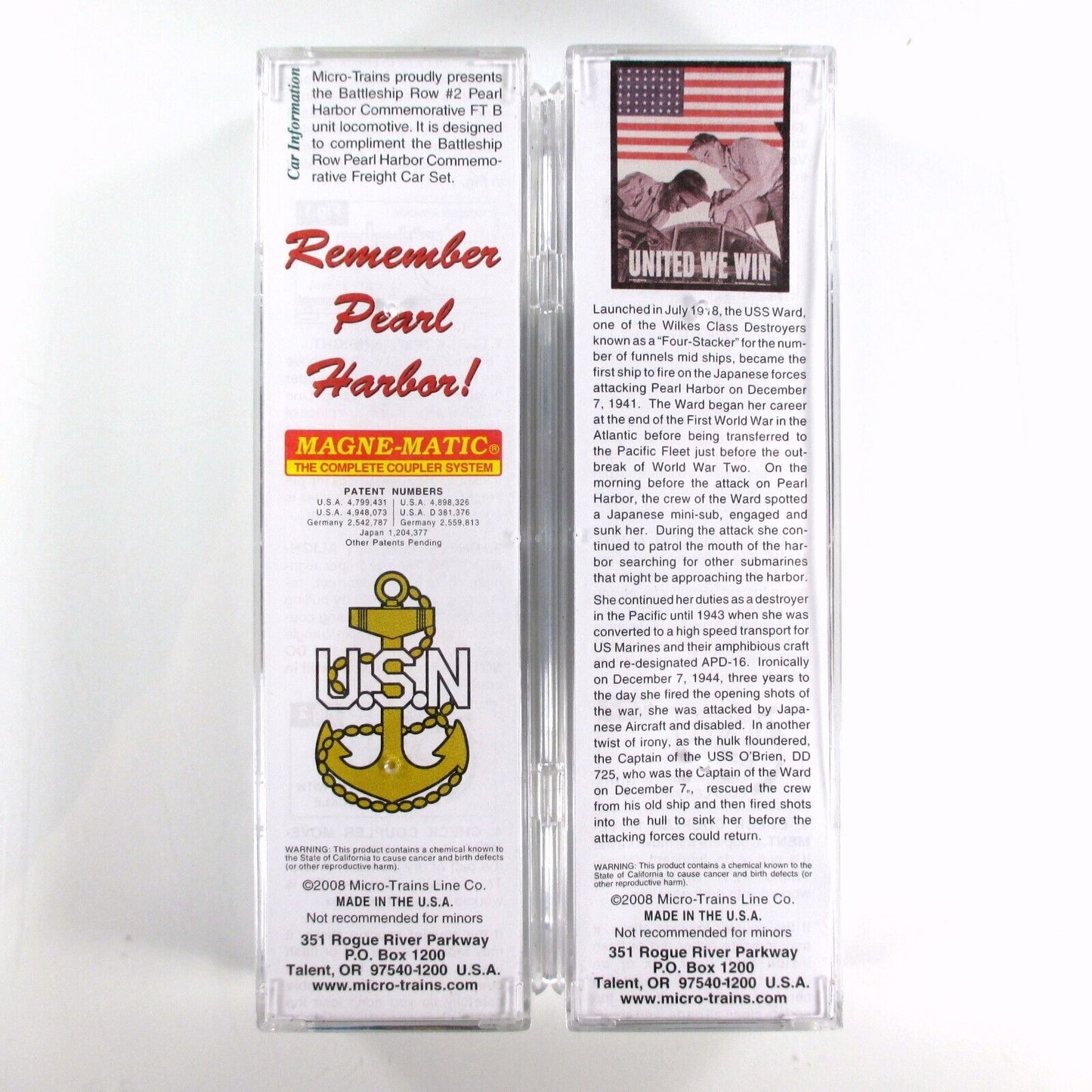 N Scale *PEARL HARBOR* FT B Locomotive & USS Ward Micro Trains 99321061 *DCC Rdy