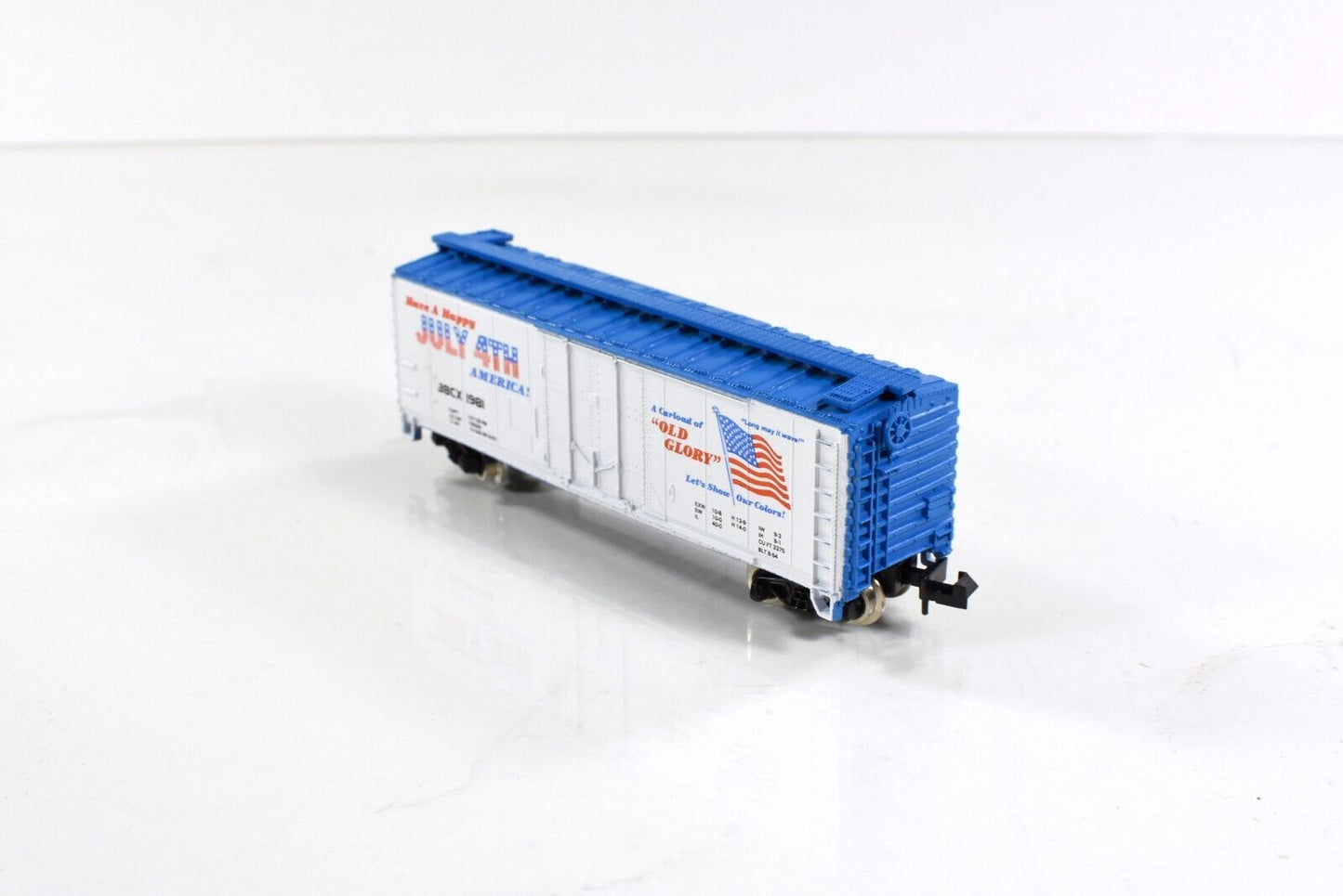 N Scale JULY 4th *Happy Birthday* *Old Glory* Box Car, BBCX 1981 - Atlas Bev-Bel