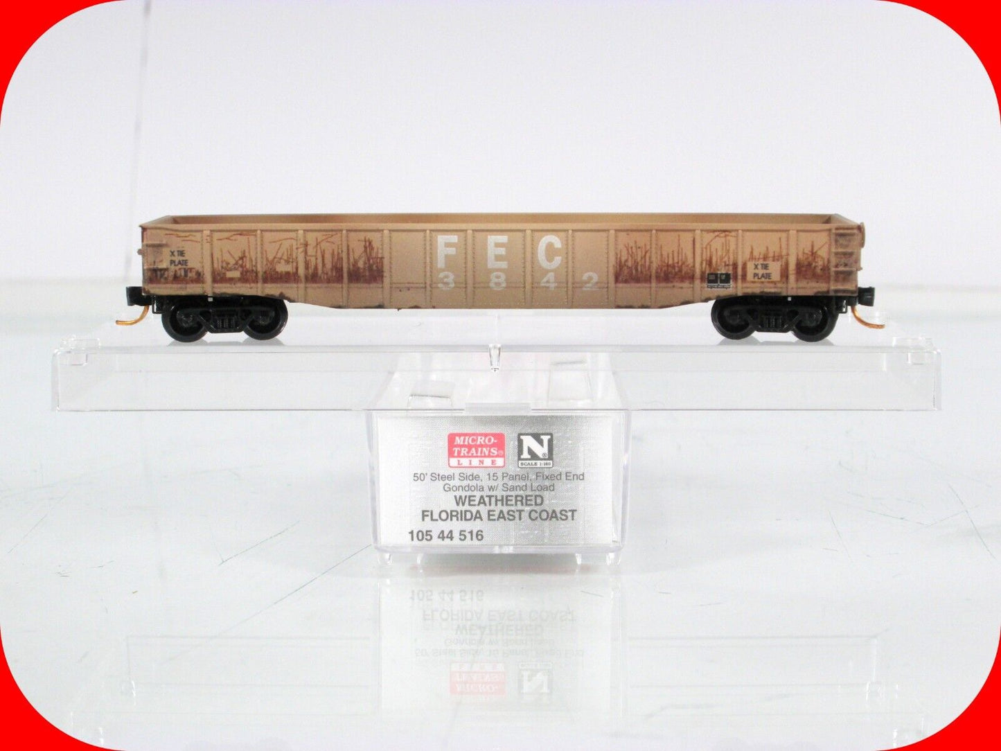 N Scale **FLORIDA EAST COAST** Weathered Gondola FEC 3842 -Micro Trains 10544516