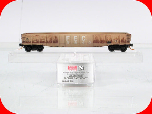 N Scale **FLORIDA EAST COAST** Weathered Gondola FEC 3842 -Micro Trains 10544516