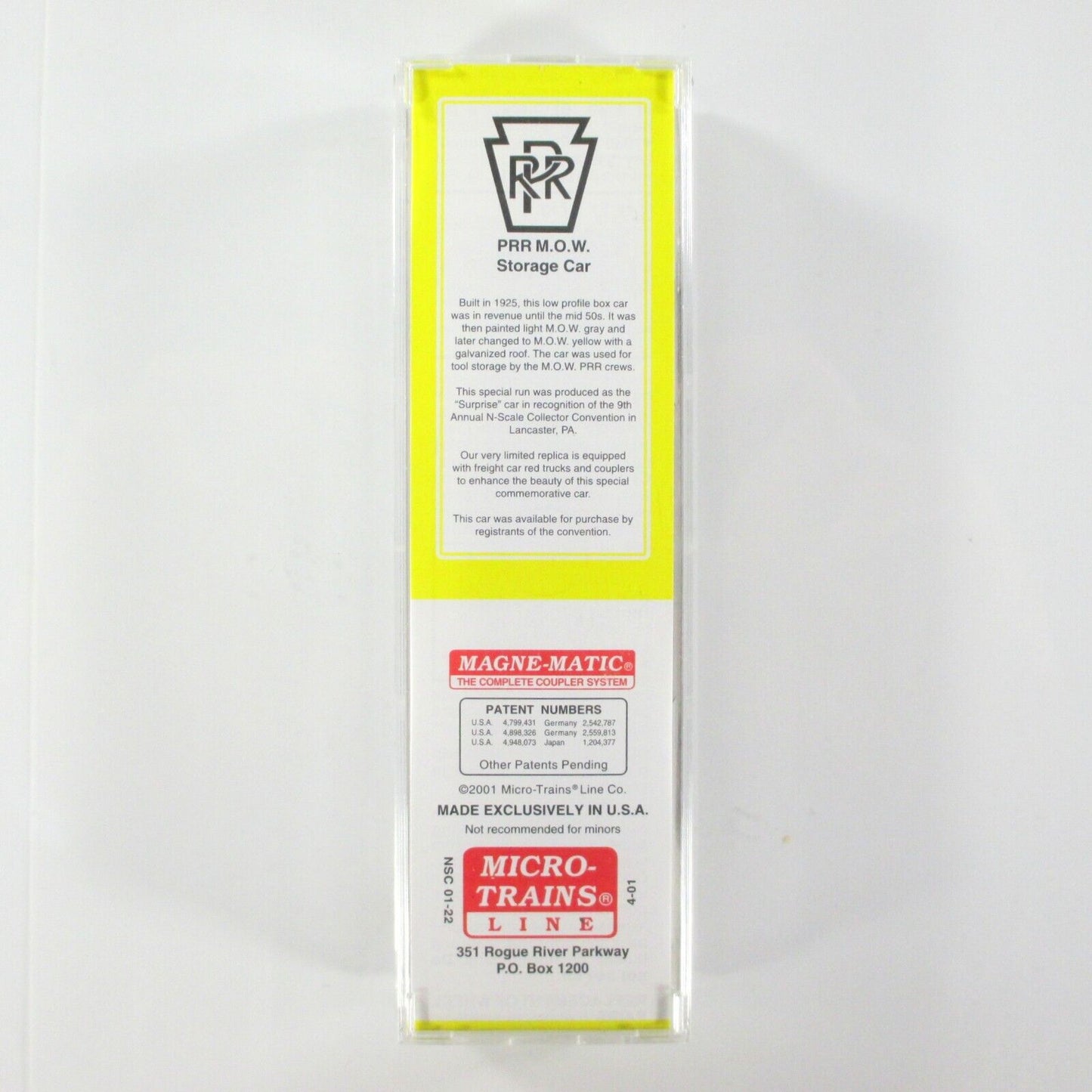 N Scale **PENNSYLVANIA** MOW Storage Box Car, PRR 489545 -Micro Trains NSC 01-22