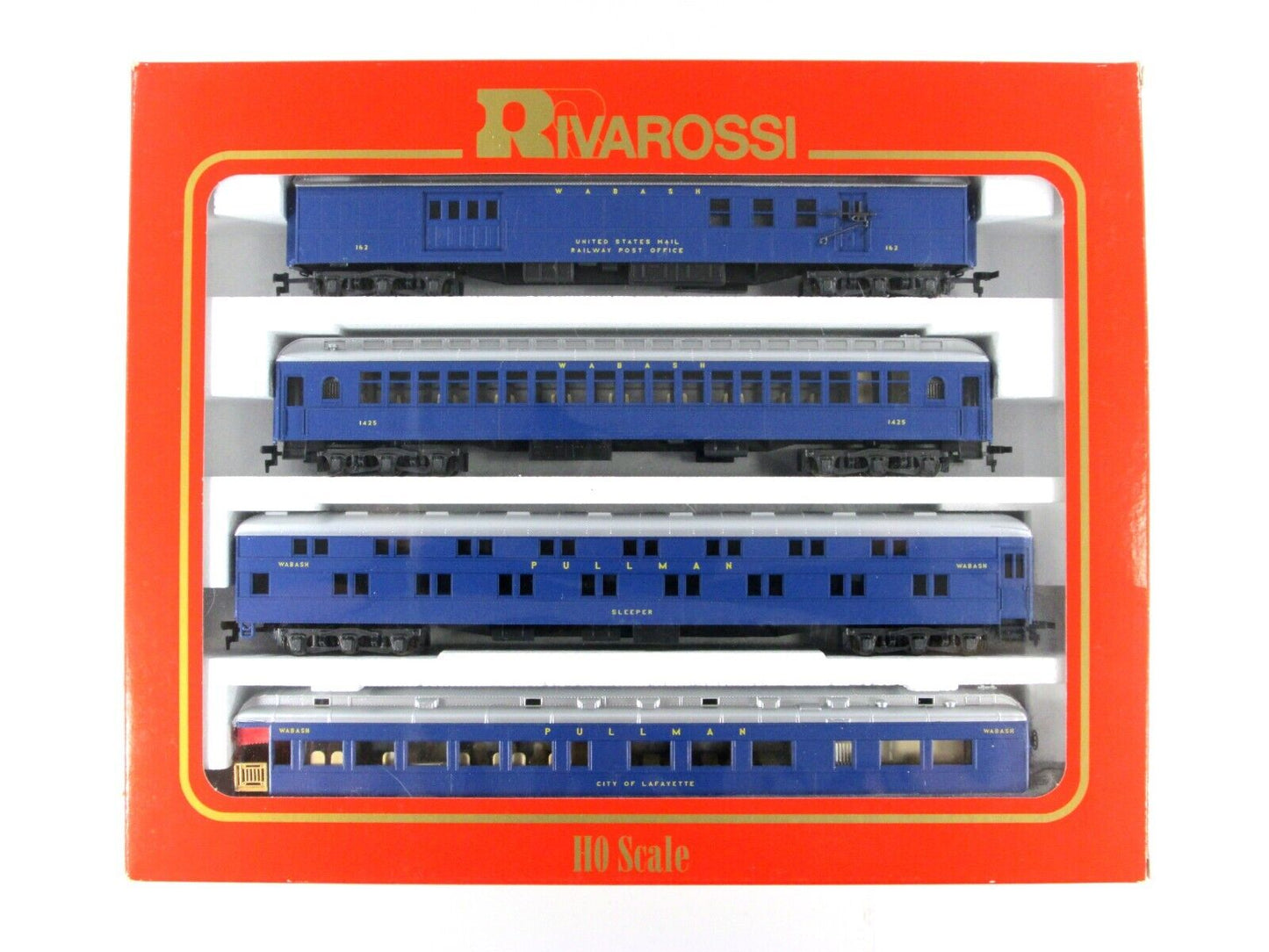 HO Scale **WABASH** 1920s Heavyweight Passenger Car 4-Pack Set B -Rivarossi 6885