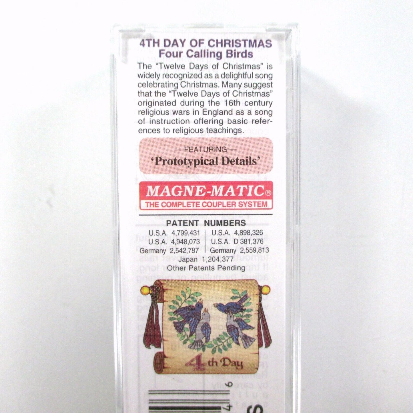N Scale **FOUR CALLING BIRDS** 12 Days Christmas Box Car - Micro Trains 02100504