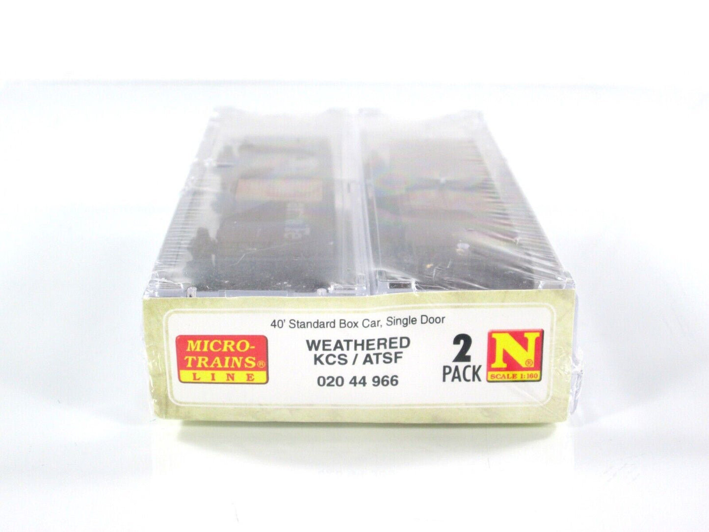 N Scale **KCS & ATSF** Weathered 40' Box Car 2-Pack -- Micro Trains 02044966