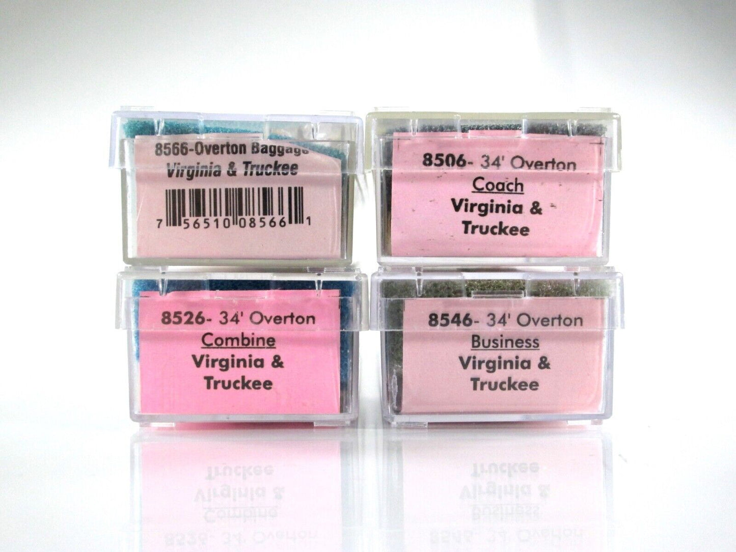 N Scale VIRGINIA & TRUCKEE OVERTON Passenger 4-Car Set - Roundhouse Knuckle Cplr