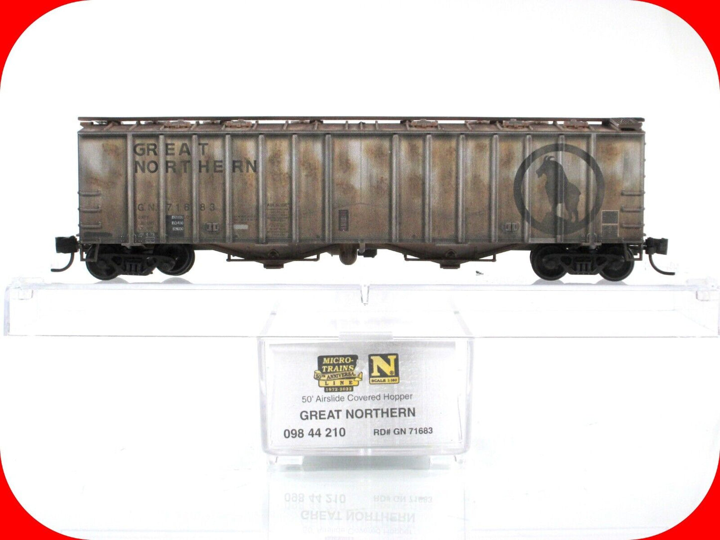 N Scale *GREAT NORTHERN* Weathered Airslide Hopper #71683 -Micro Trains 09844210