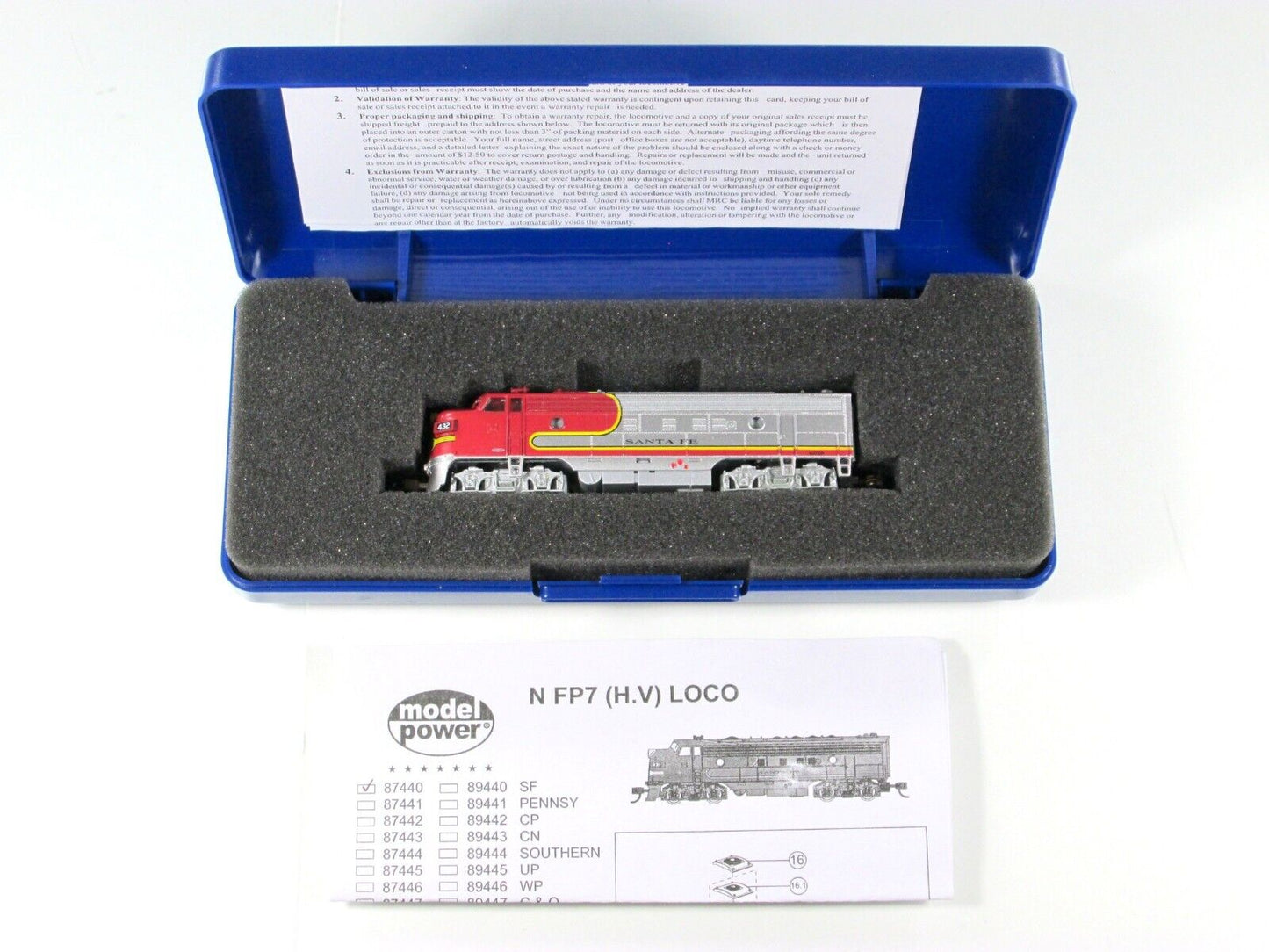 N Scale **SANTA FE** FP7 *Metal* Locomotive #432 - Model Power 87440, DCC Ready