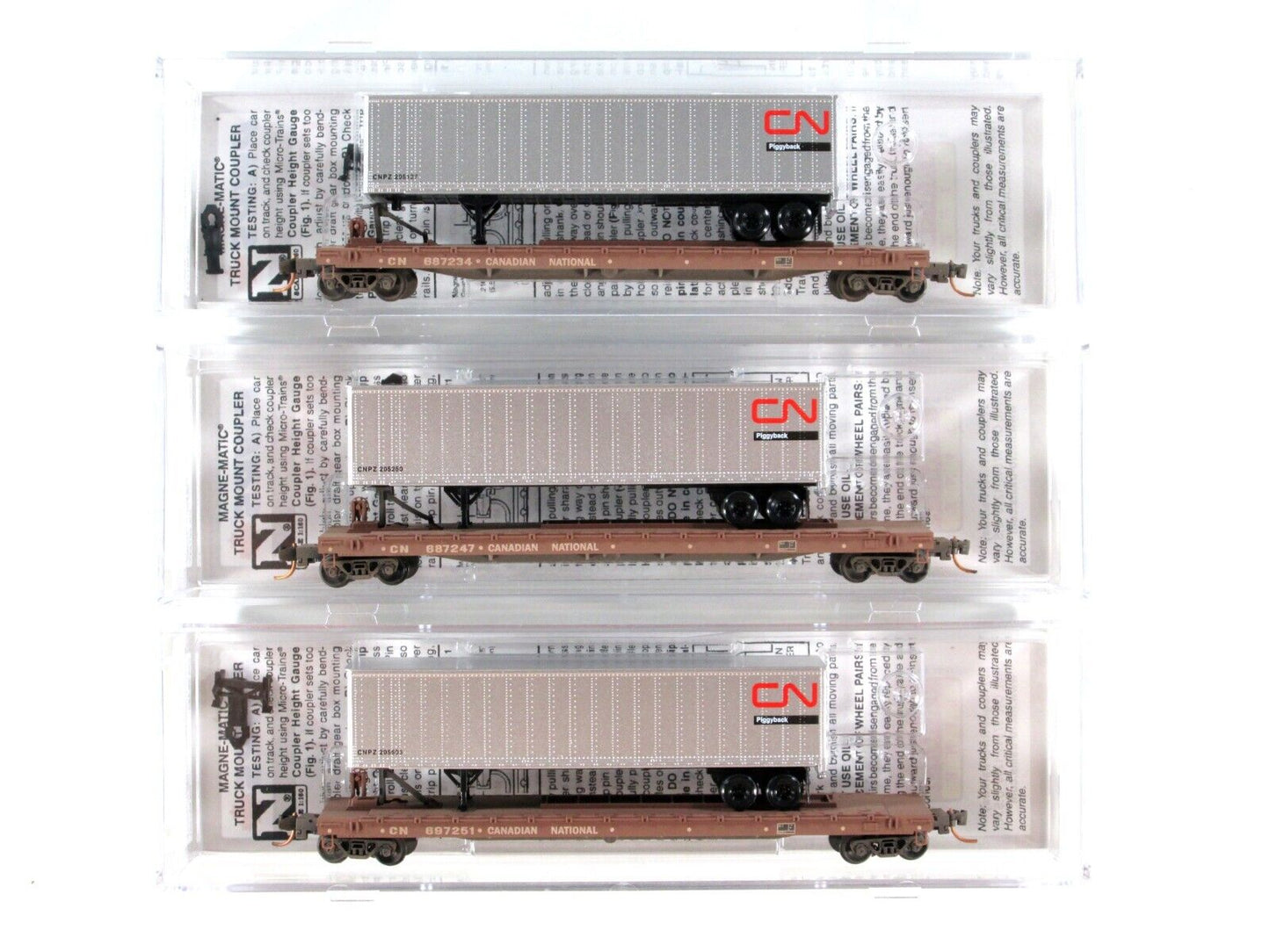 N Scale **CANADIAN NATIONAL** TOFC 3-Pack Set - Micro Trains, PWRS Special *RARE