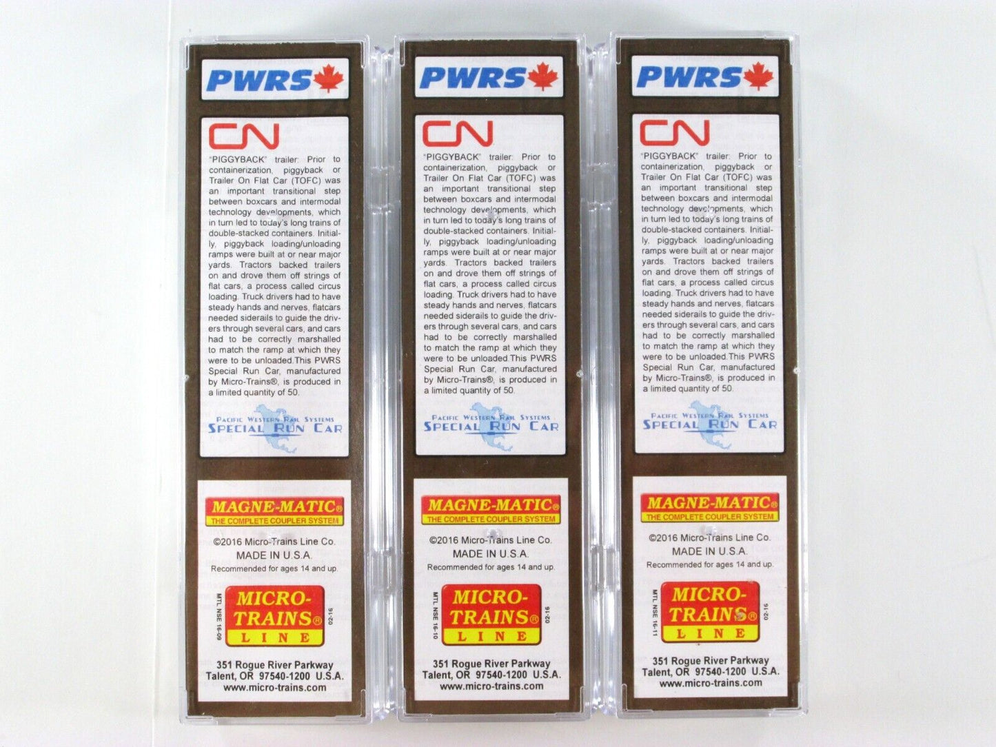 N Scale **CANADIAN NATIONAL** TOFC 3-Pack Set - Micro Trains, PWRS Special *RARE