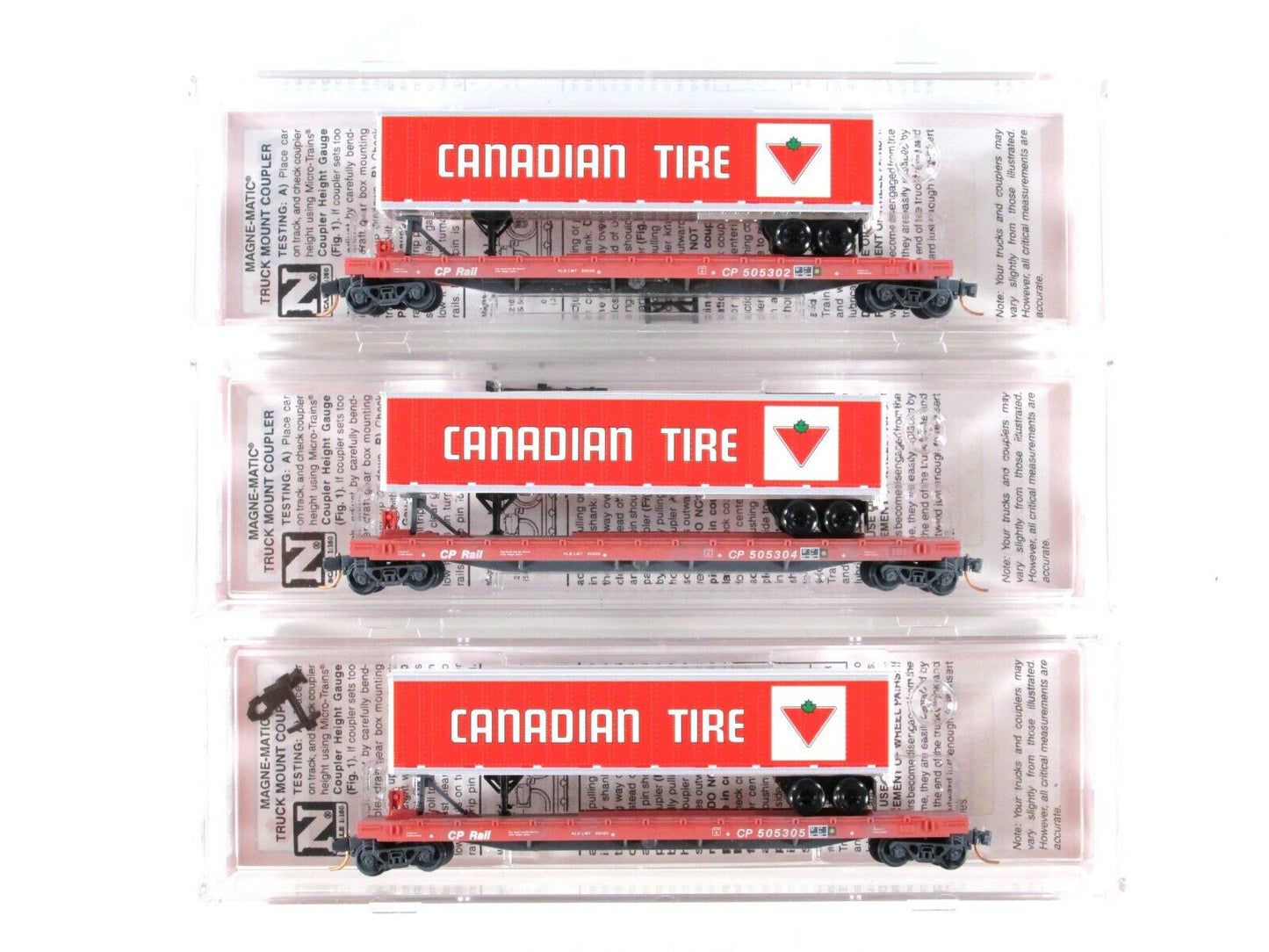 N Scale **CP RAIL / CANADIAN TIRE** TOFC 3-Set -Micro Trains, PWRS Special *RARE