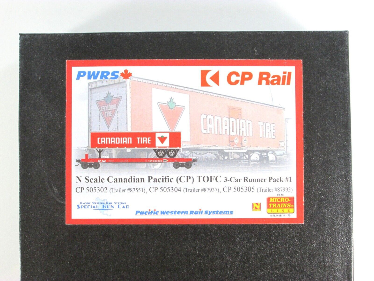 N Scale **CP RAIL / CANADIAN TIRE** TOFC 3-Set -Micro Trains, PWRS Special *RARE